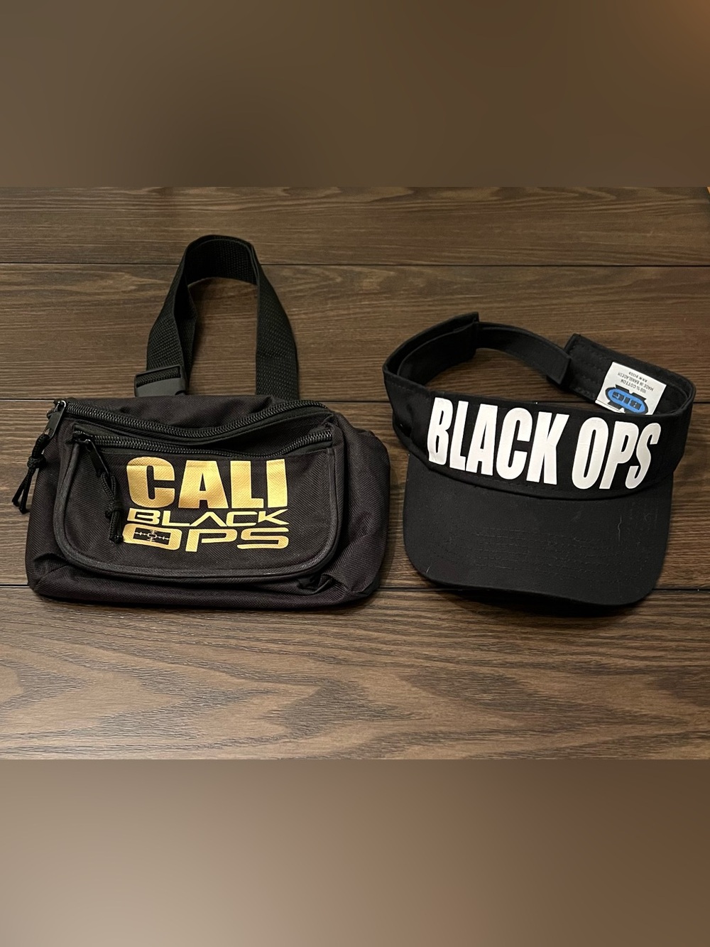 California Allstars Cali Black Ops Allstar Cheerleading Visor and Belt Bag